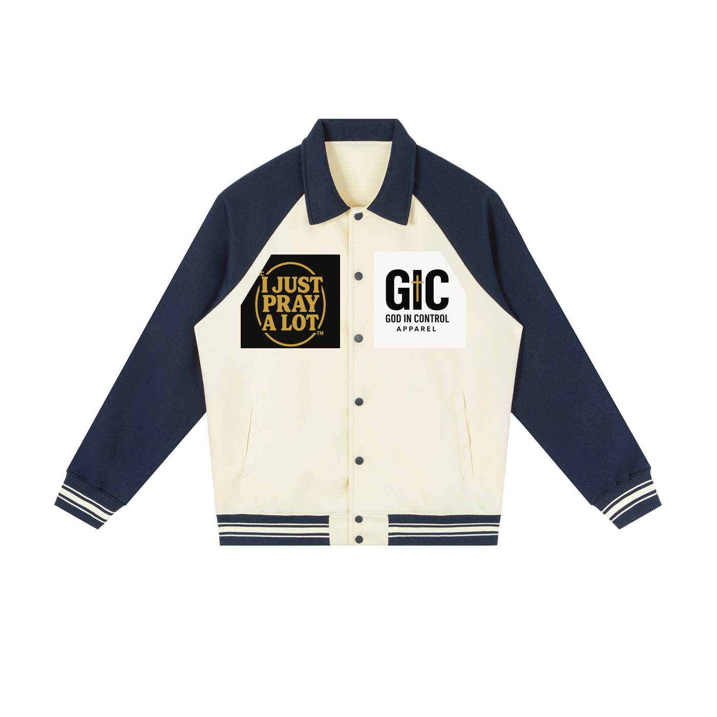 Contrast Raglan Sleeve Baseball Jacket