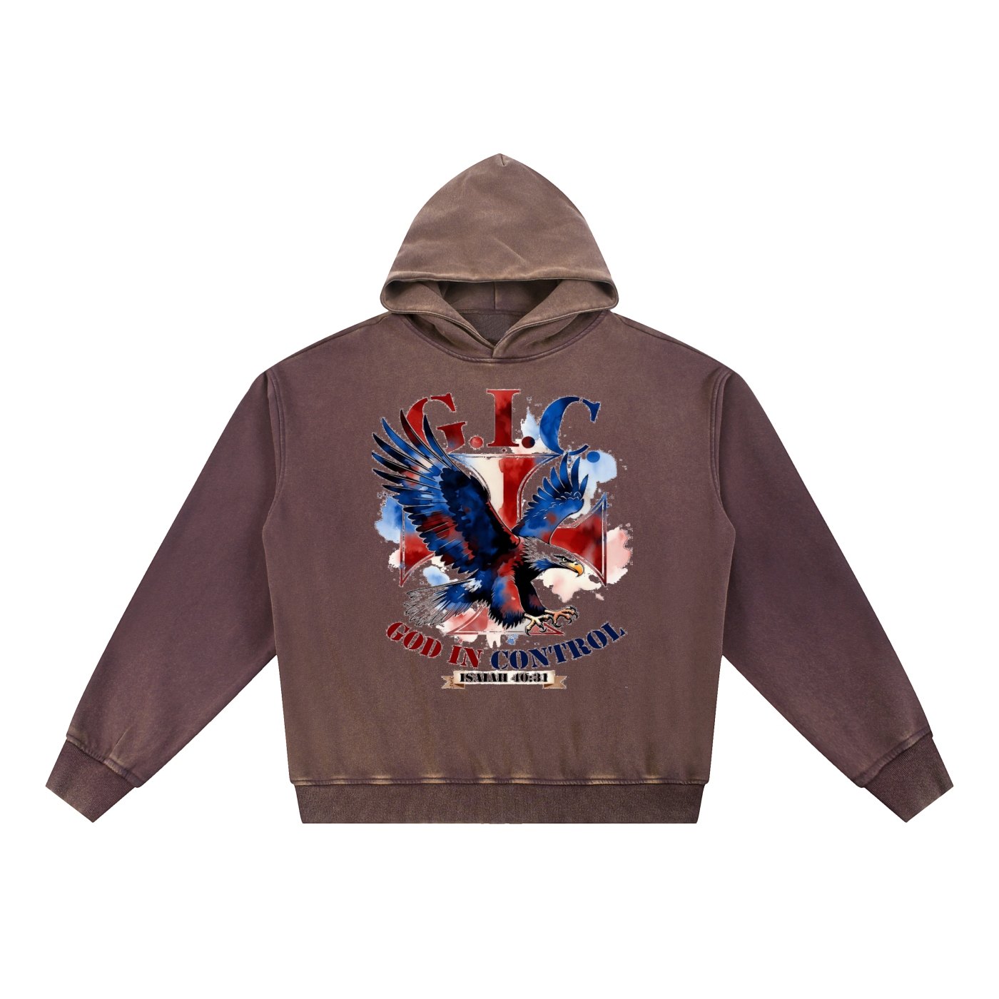 Vintage Washed Gradient Fleece Hoodie