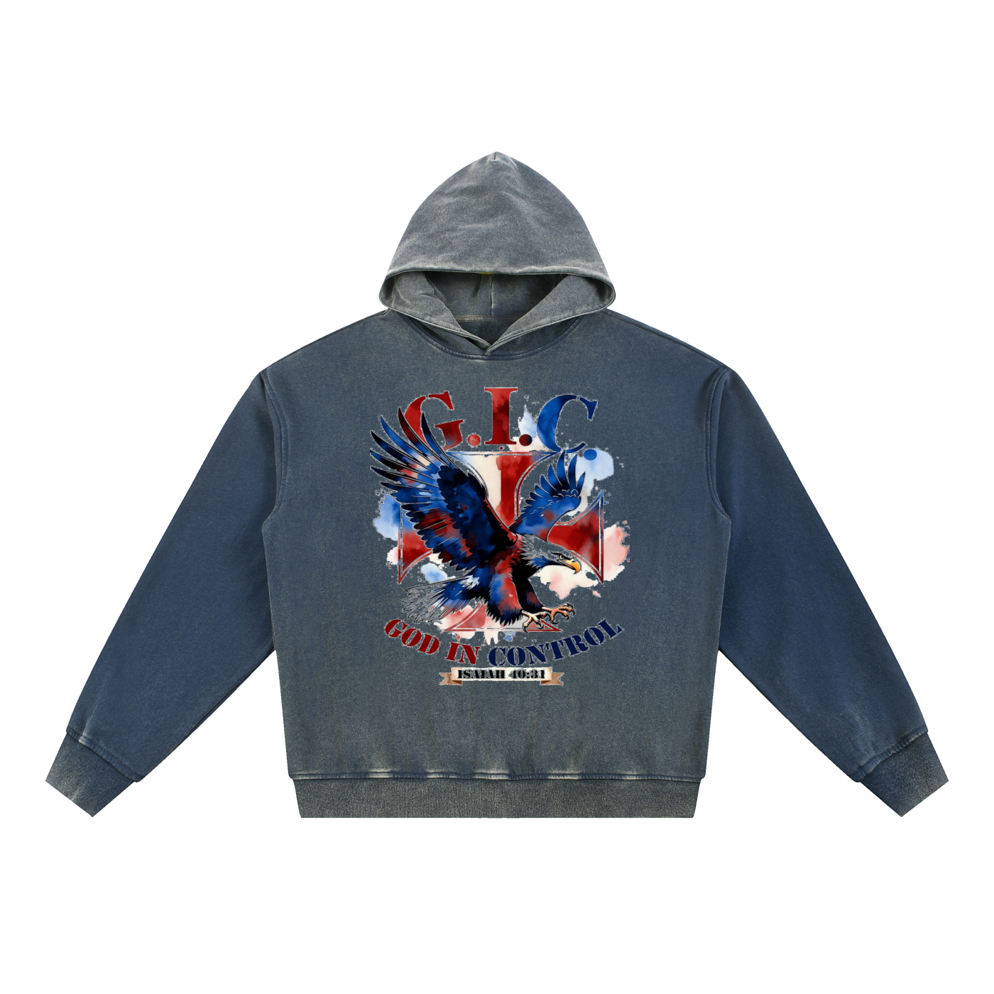 Vintage Washed Gradient Fleece Hoodie