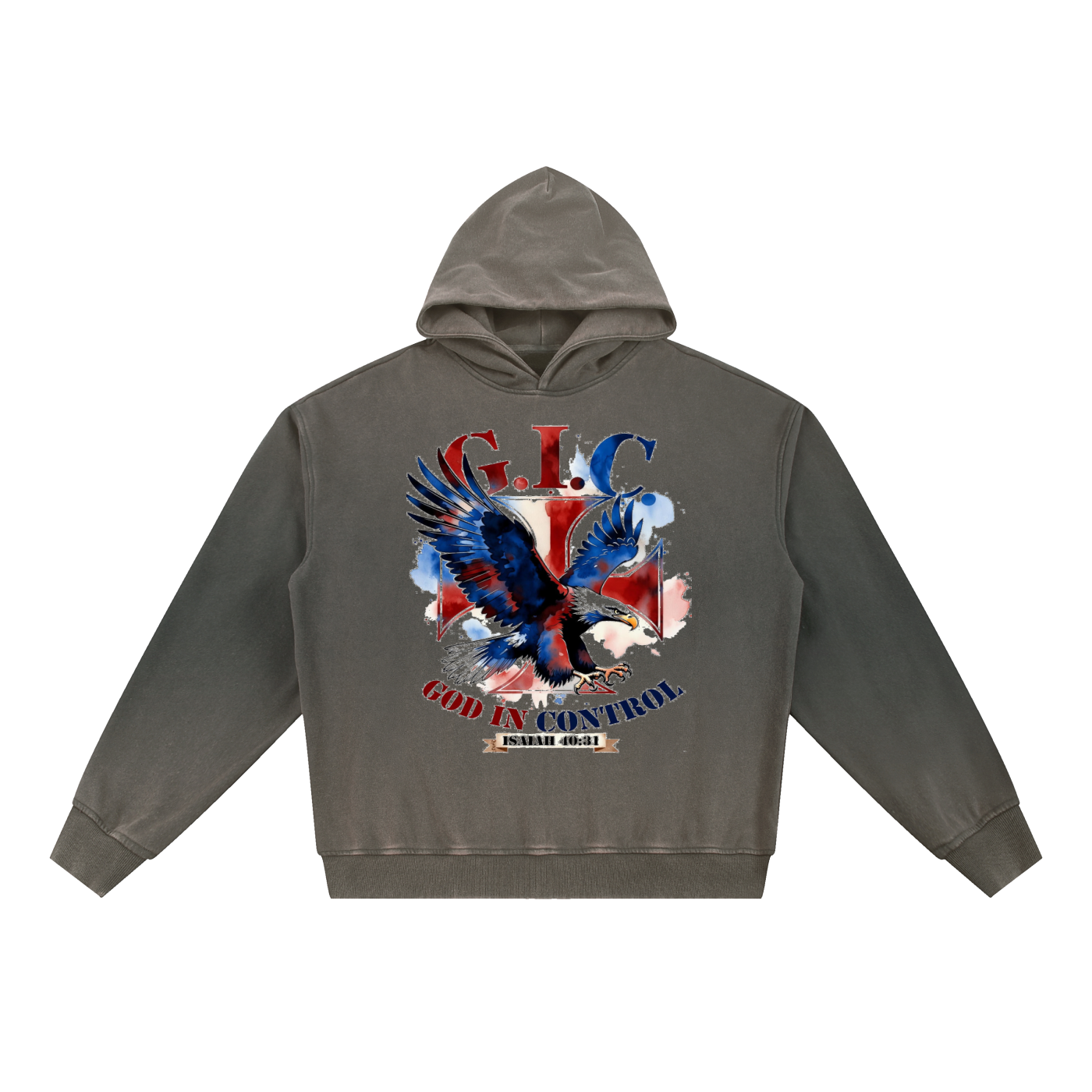 Vintage Washed Gradient Fleece Hoodie