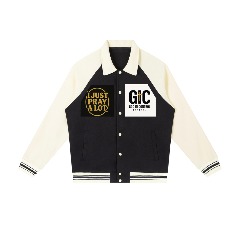 Contrast Raglan Sleeve Baseball Jacket